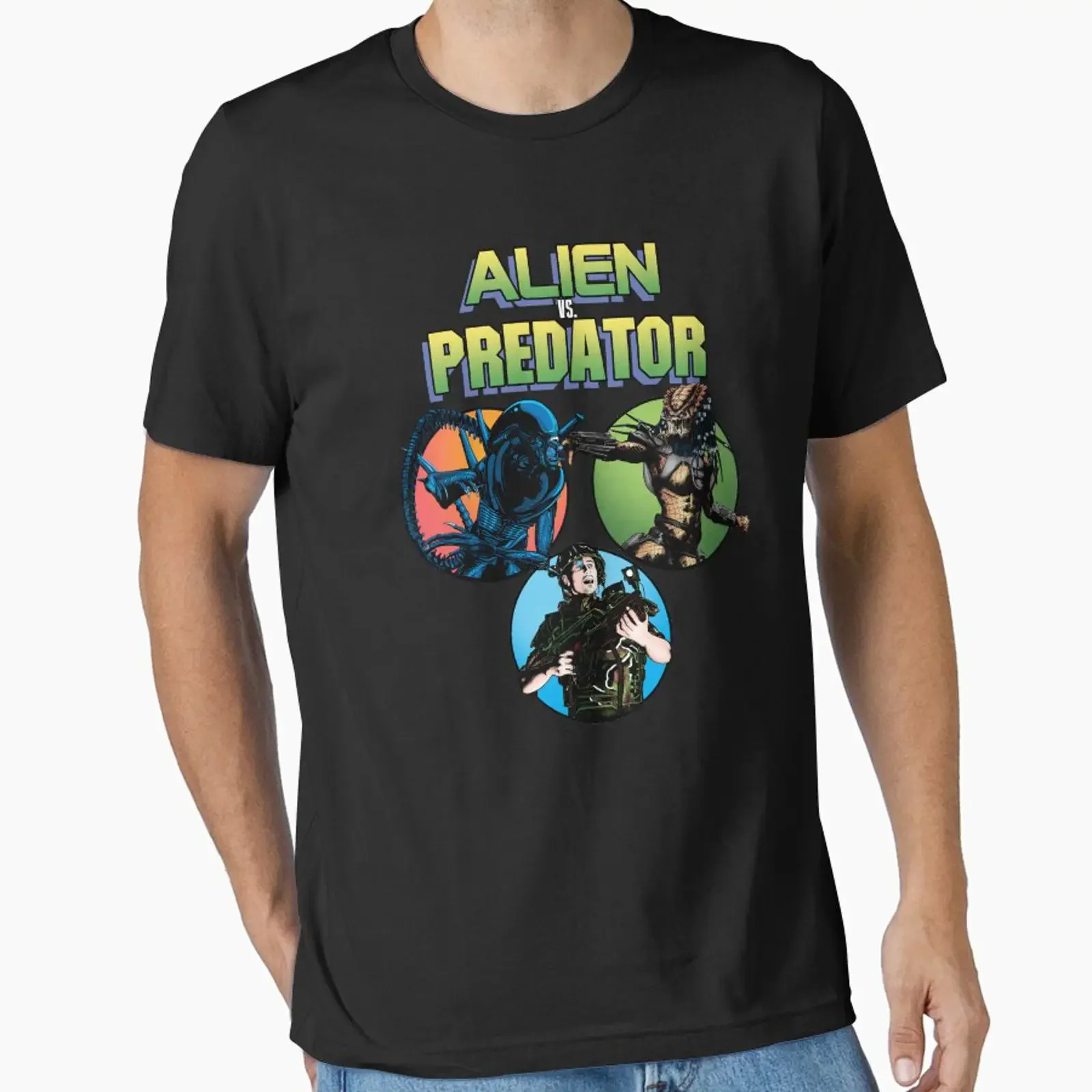 Alien Vs Predator Essential T Shirt vintage Washed Slightly Comfortable Versatile Casual fashion Soft graphic homme Unisex