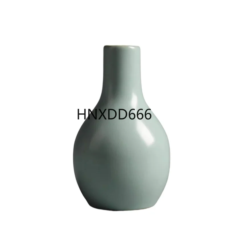 

China Jingdezhen luxury ceramics pottery handwork Vases Ru kiln Crafts bottle Home decoration room decoration Flower vase decor