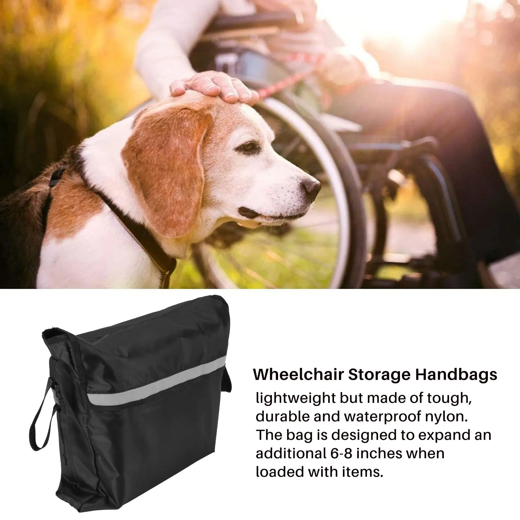 Wheelchair Bag Outdoor Portable Wheelchair Backpack Shopping Storage Scooter Walker Frame Storage Handbags