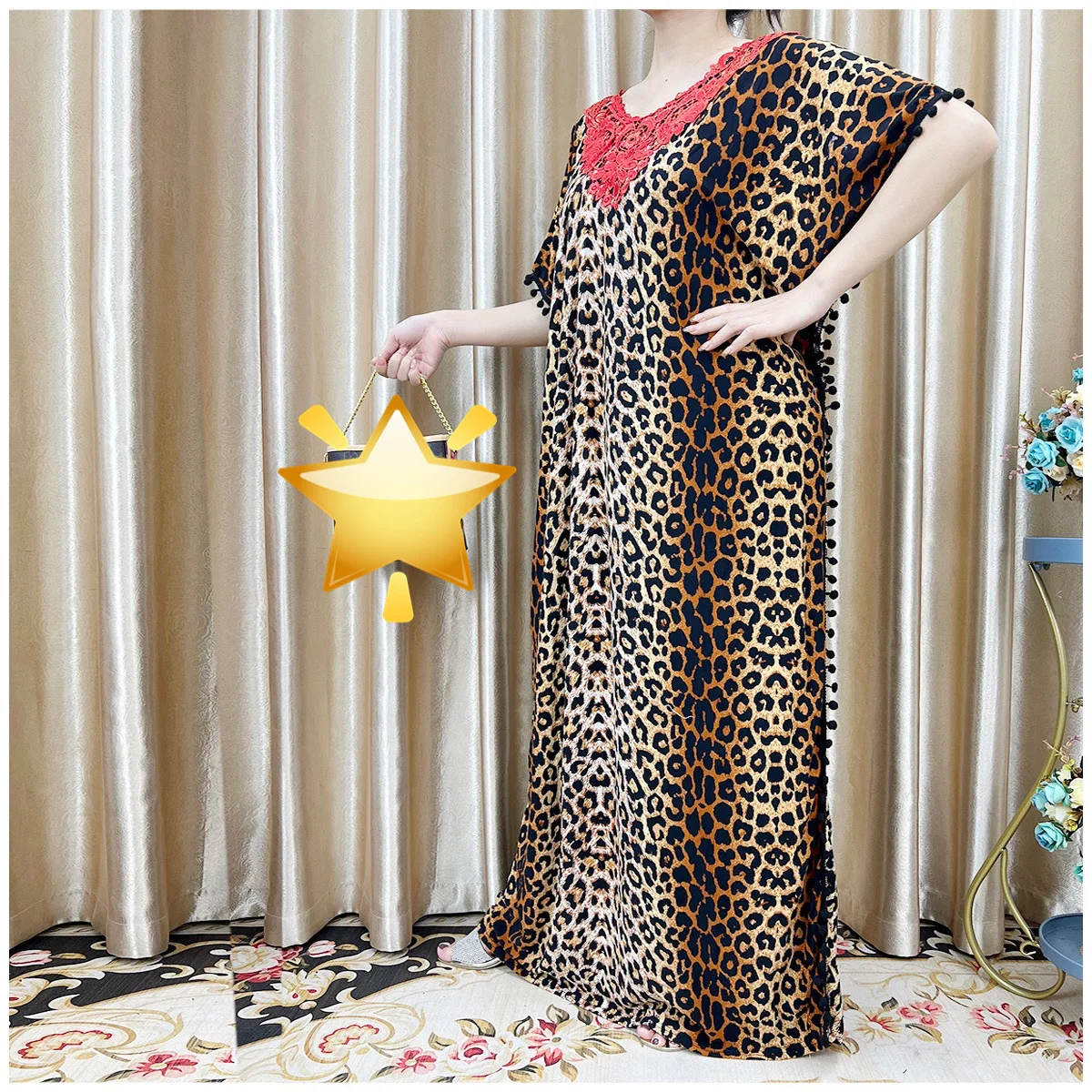 New Flower Sleeve African Dresses For Women Muslim Abaya Dubai Turkey Muslim Fashion Hijab Cotta Dress American Islam Clothing