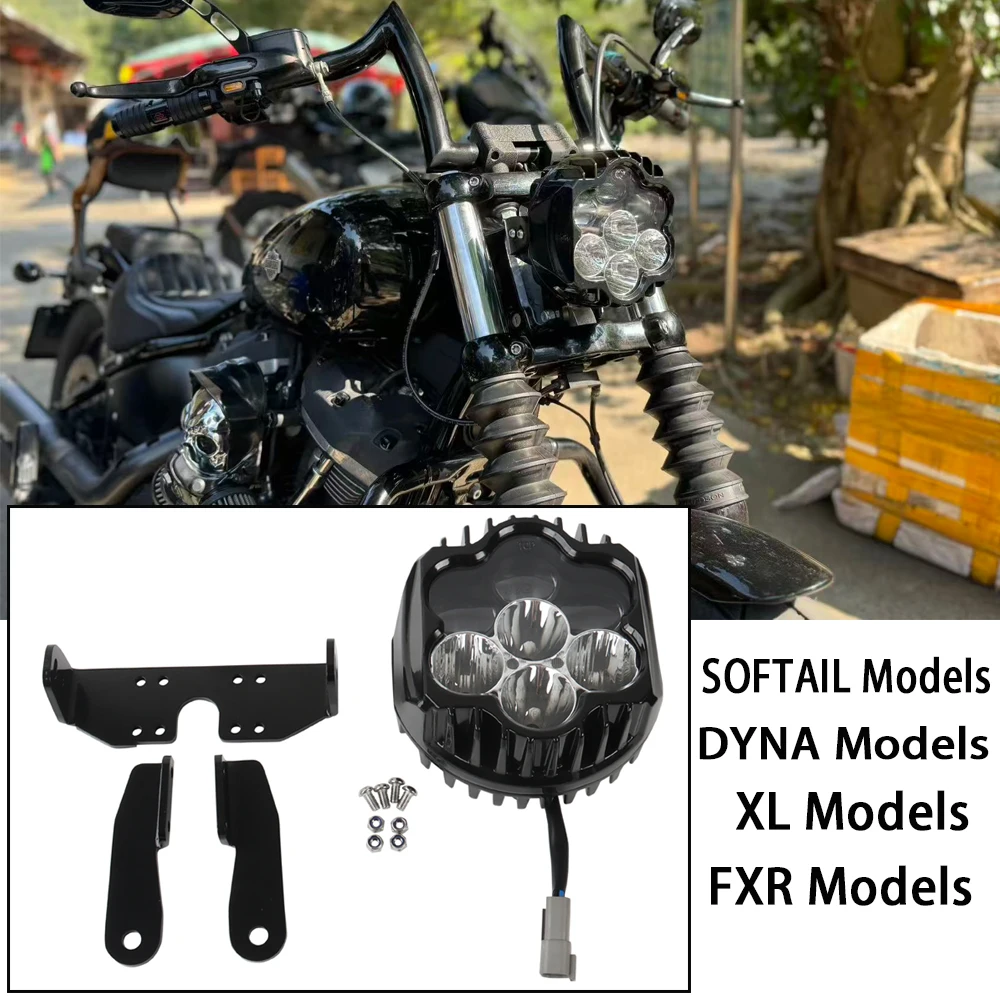 

Motorcycle Led Headlight High/Low Beam Headlamp Daytime Running Lights Replacem For Harley M8 Softail Street Bob Low Rider S