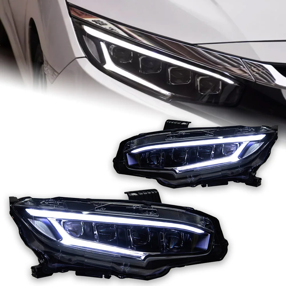 AKD Car Styling for Civic X Headlights 2017-2020 New Civic LED Headlight Sedan Hatchback LED Projector DRL Head Lamp Accessories