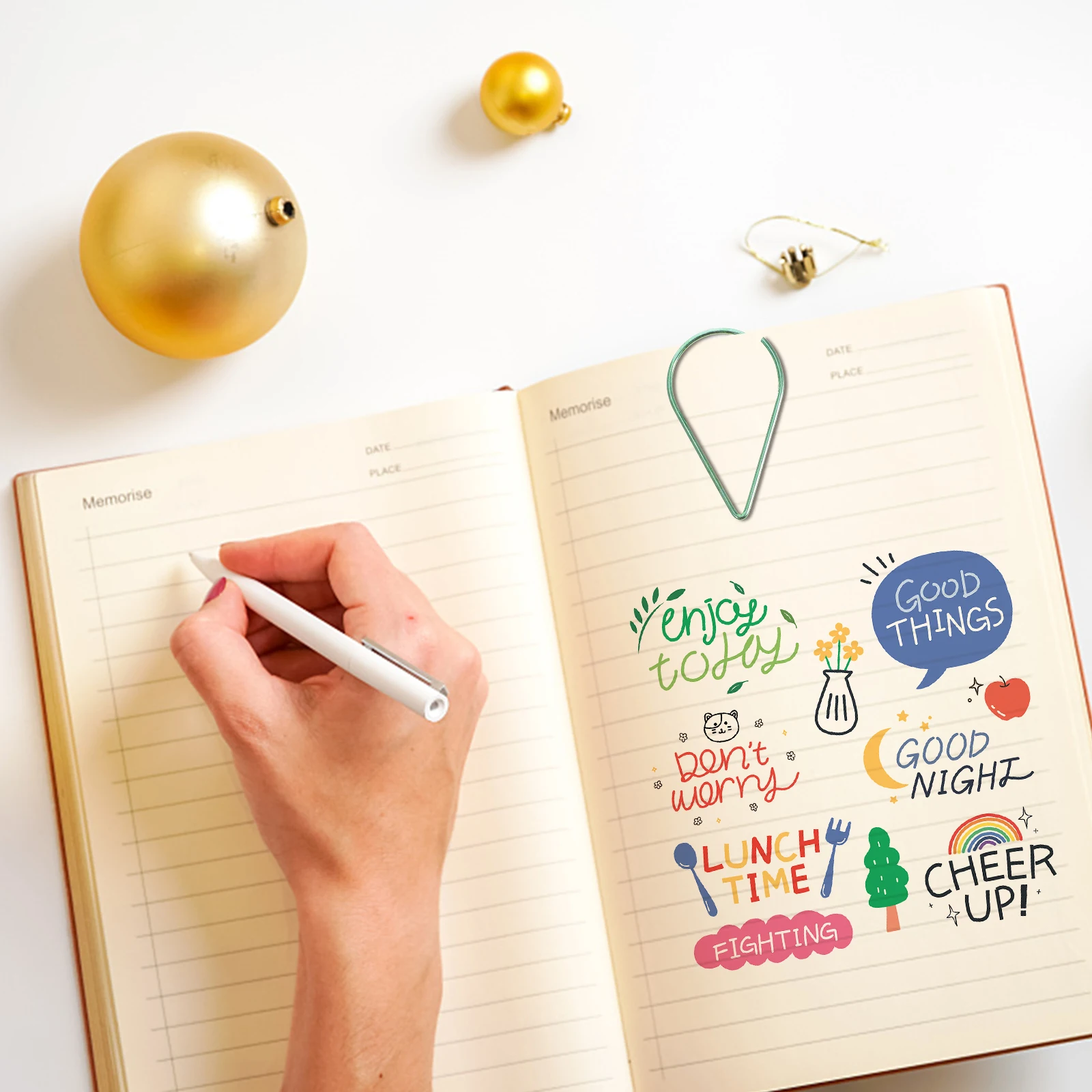 10Pcs Dripping Shaped Paper Clips Decorative Metal Note Clip for Home School Office Use Multi-Use Small Office Accessories