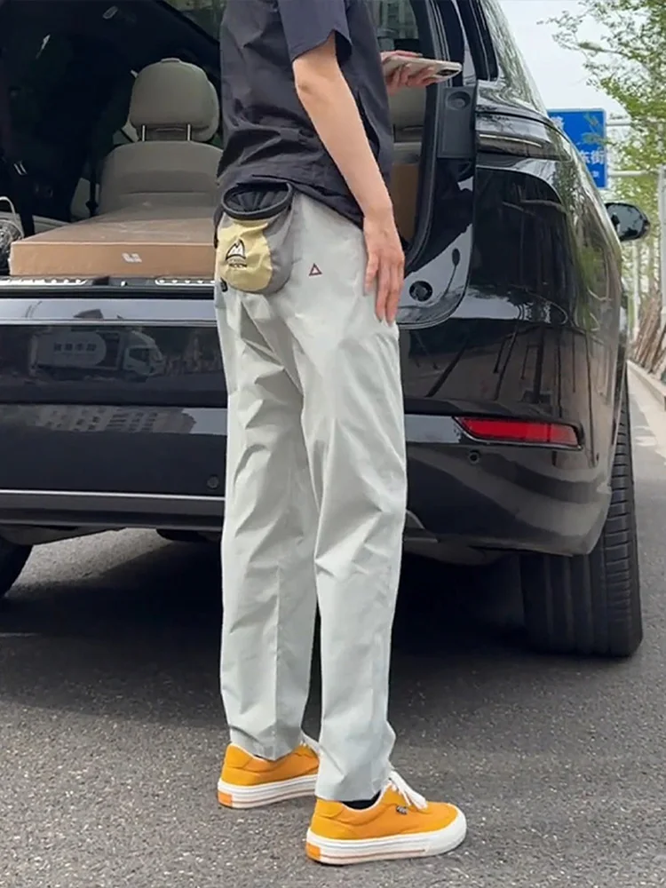 

Мужские летние повседневные брюки белого глаза, мягкие брюки ell с микроконусом, дышащие прямые брюки