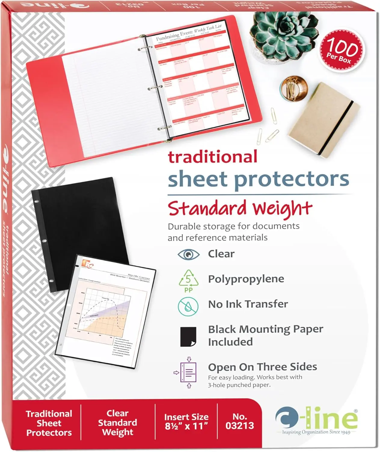 

Clear Poly Sheet Protectors, 8.5x11", 100-Pack, Archival Quality, Standard Weight