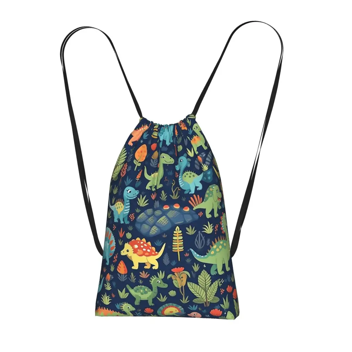 

Cartoon Cute Dinosaur Pattern Backpacks Casual Drawstring Bundle Pocket Shoes Bag Book Bags for Travel School