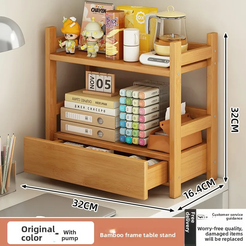 

Durable Household GoodsDesktop Shelves Office With Drawers Storage Organized Shelves Multi-layer Stationery Storage Racks