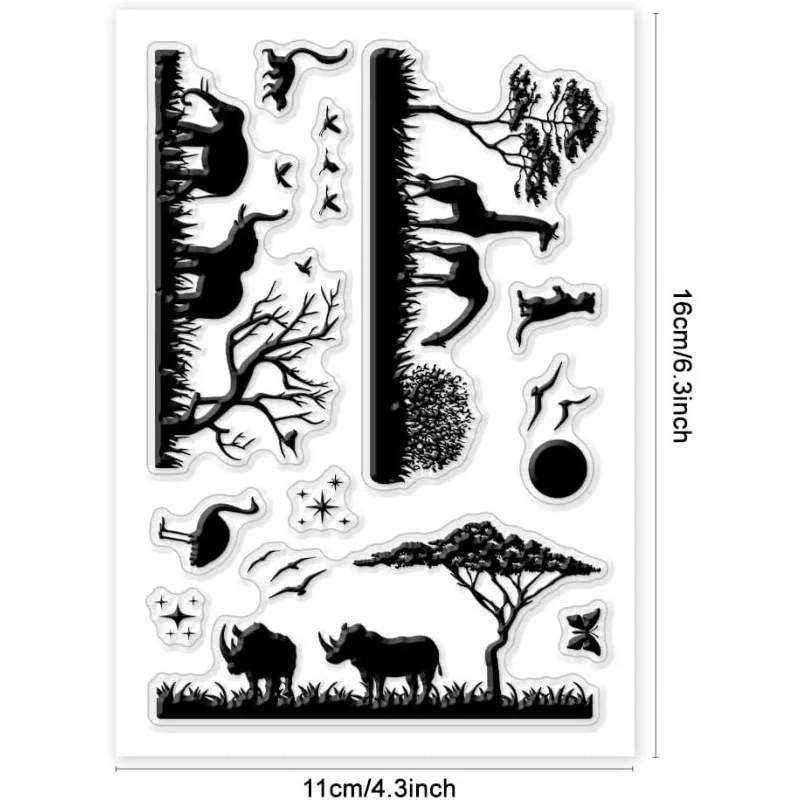 1pc Clear Stamps Animals Silicone Stamp for Card Making Rubber Stamps Seal for Crafting Scrapbooking Embossing Photo Album