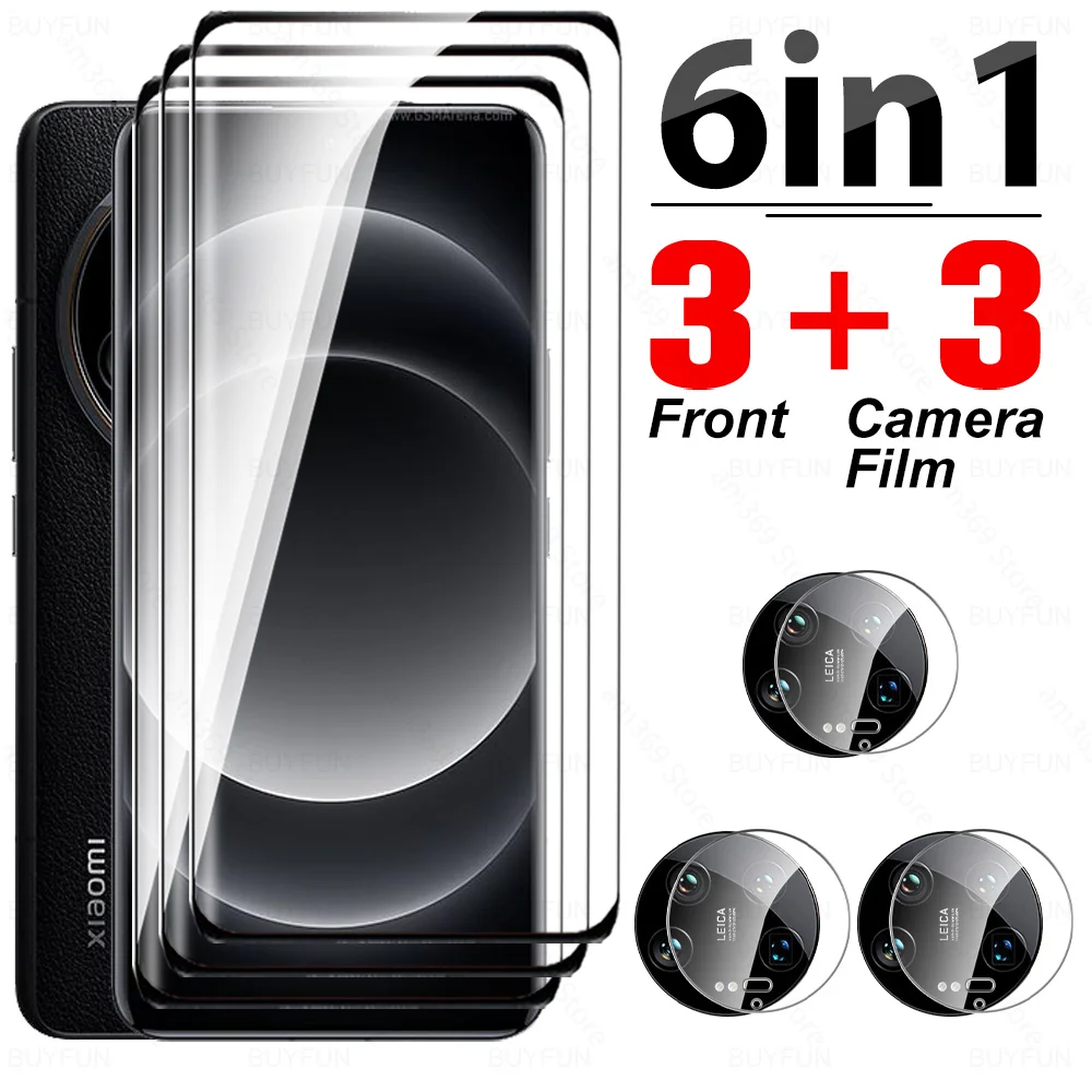 6To1 Curved Glass For Xiaomi 14 Ultra Tempered Glass For Mi 14Pro Redmi Note 13 Pro+ Note14 Pro Plus 5G Camera Screen Protector