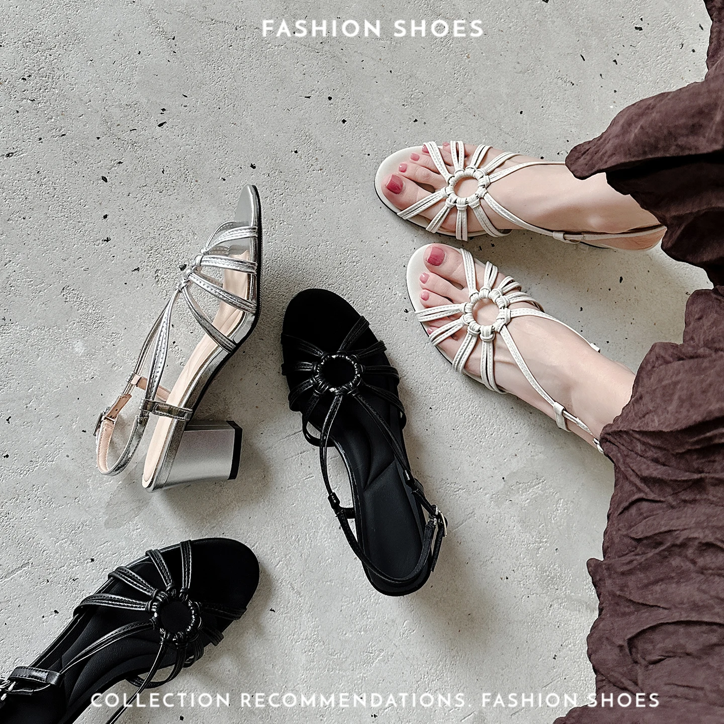 2026 new summer women sandals natural leather 22-24.5cm microfiber weave+sheepskin back-buckle mules thick heel women shoes