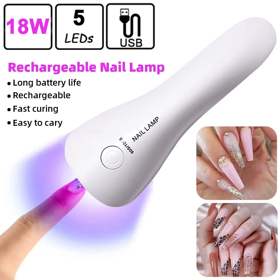 

HALAIMAN Portable Handheld Nails Drying Lamp Uv Light For Gel Nails Accessories Nail Polish Uv Led Lamp All For Manicure