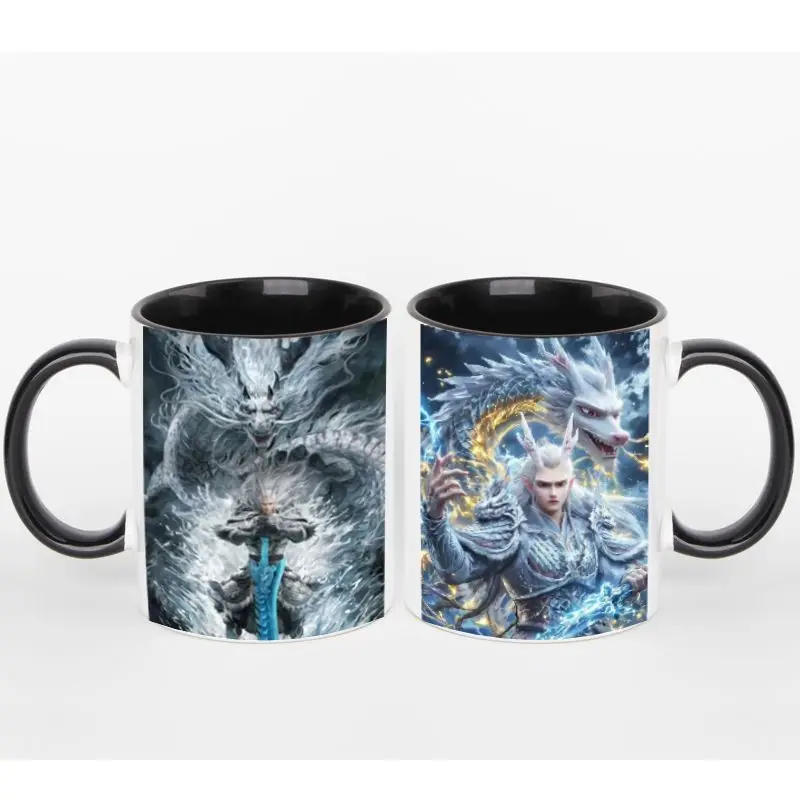 Nezha Ao Bing anime character peripherals two-dimensional card set cute ceramic cup creative kawaii children's water cup gifts