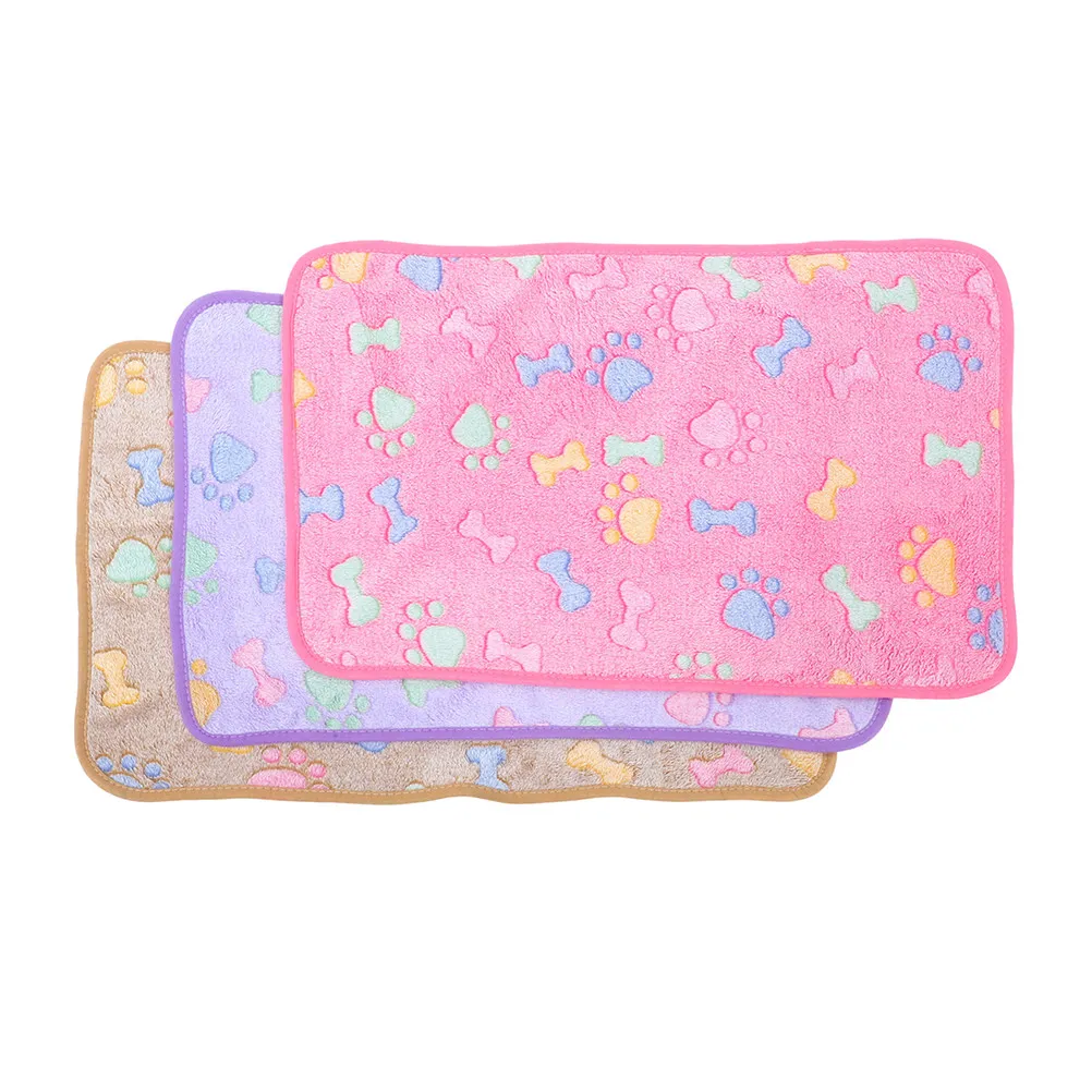 3Pcs Small Pet Blanket Soft Fleece Dog Cat Blanket for Puppy Kitten Bed Washable Cute Pattern Dog Blankets Washable view 3