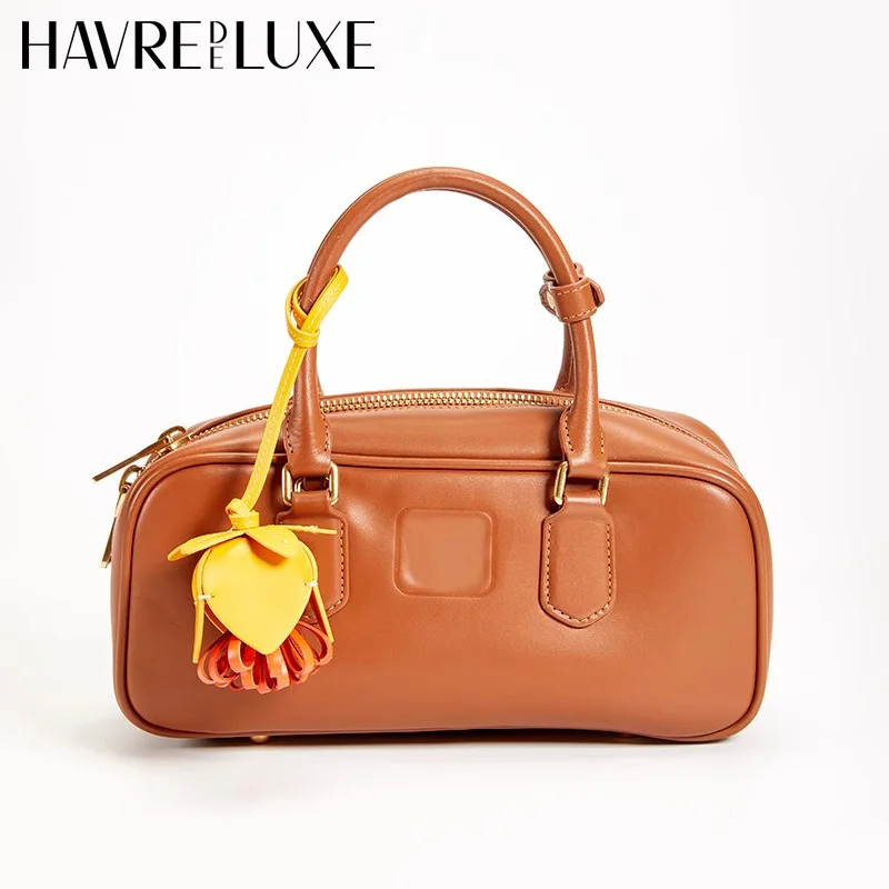 Cowhide Leather Flower Shaped bag charm colorful women's flower bag pendant high-end Keychain Hand Rope Gift Home Decoration
