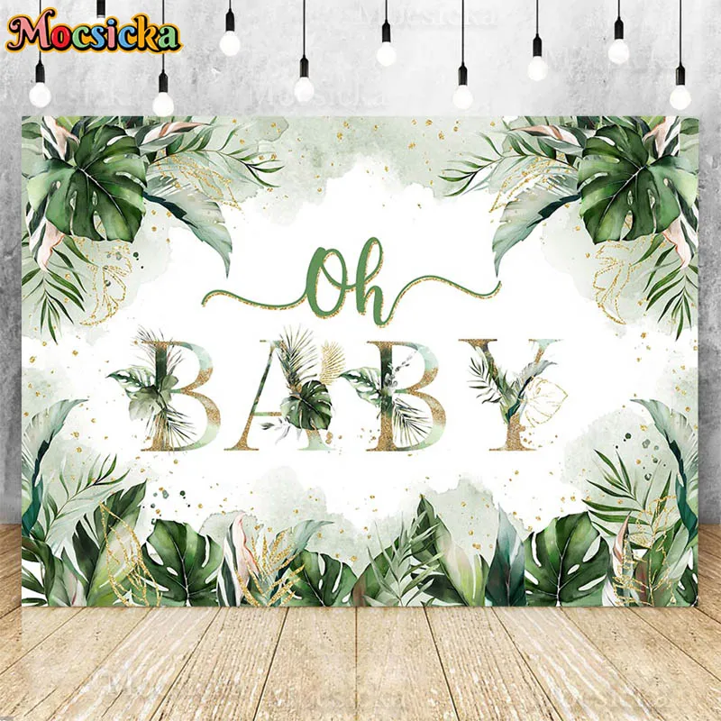 

Jungle Safari Oh Baby First Birthday Backdrop Tropical Palm Leaf Newborn 1st Birthday Portrait Cake Smash Photography Background