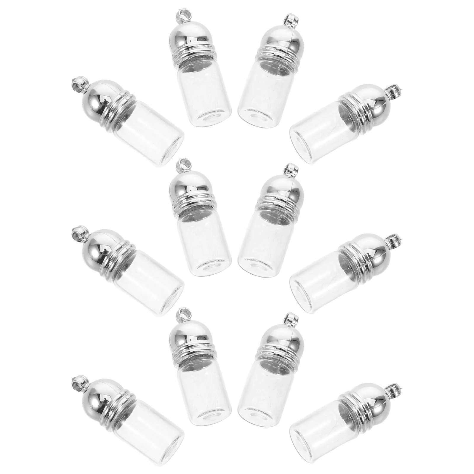 

12Pcs Glass Bottle Pendants Essential Oil Diffuser Pendant Mini Vial Necklace Charms Transparent Wishing Bottles for Travel