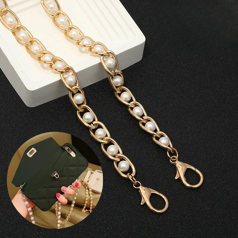 30-120CM Pearl Wrap Chain Wrap Chain Hand held Pearl Jewelry Pearl Woven Wrap Strap Bag Parts Accessories