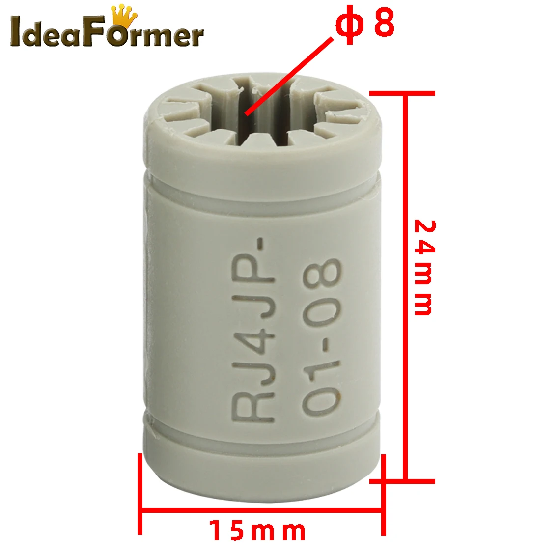 Piezas de plástico para impresora 3D Anet A8 P, RJ4JP-01-08 de Polímero Sólido, LM8UU, eje lineal, 1/2 unidades