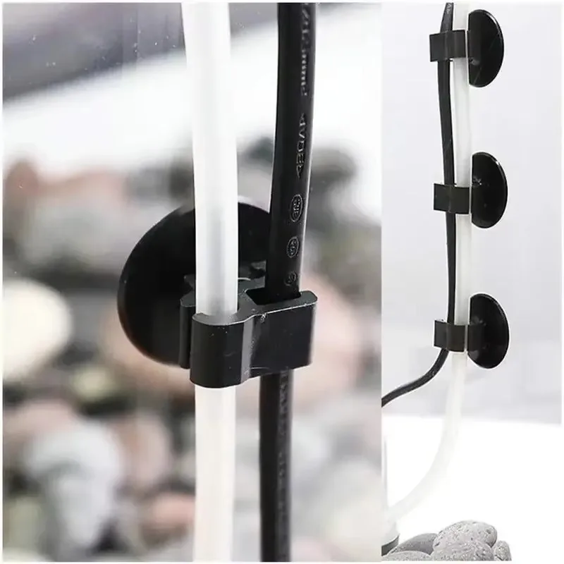 5PcsAquarium fixed suction cup oxygen tube power line clip filter wire organizer double headed double card image 4