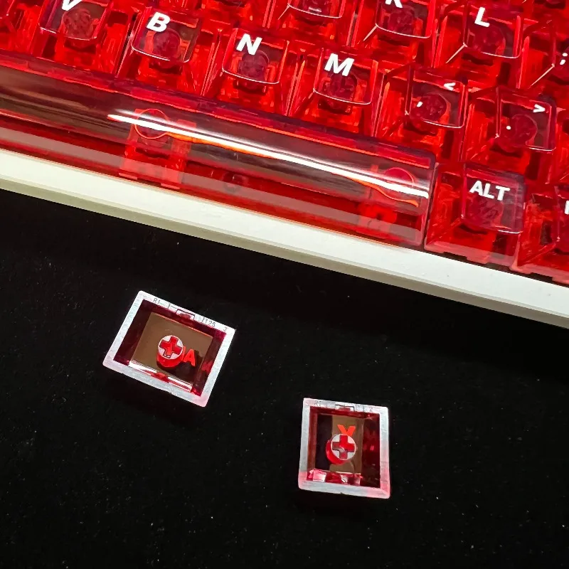 Ice Red Translucent PC Backlit Keycaps OEM Profile For M68 Bee EZ63 EV63 Nightmare Mad Catz Gaming Keyboard