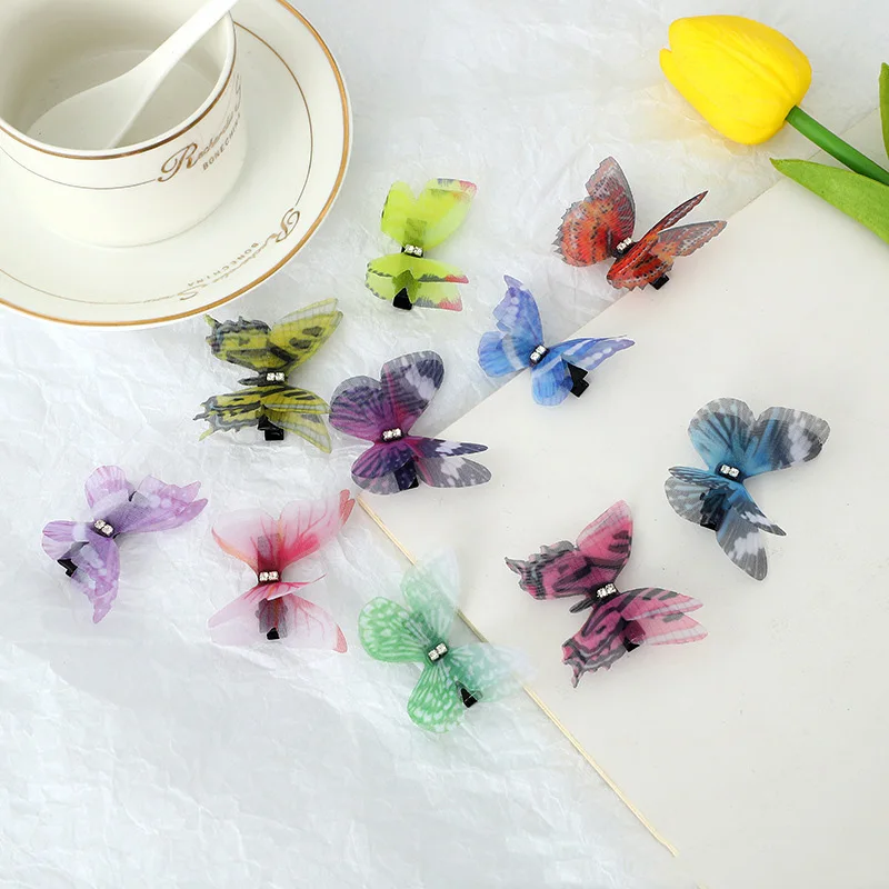 

200Pieces Butterfly Hairpin Hair Clips Rainbow Hairpin Duckbill Clip Hairgrip for Women Hair Accessories Headpieces