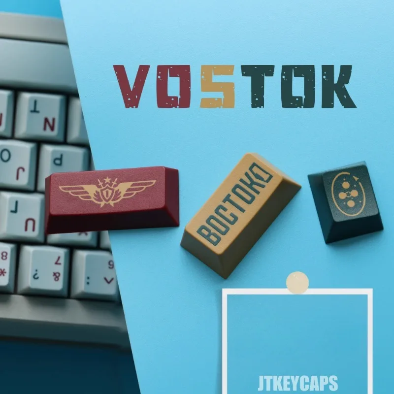 JTK Vostok 1 Theme Keycap 166Key PBT Custom Original Keyboard Cap Cherry Profile Game KeyCap for Mechanical Keyboard Accessories