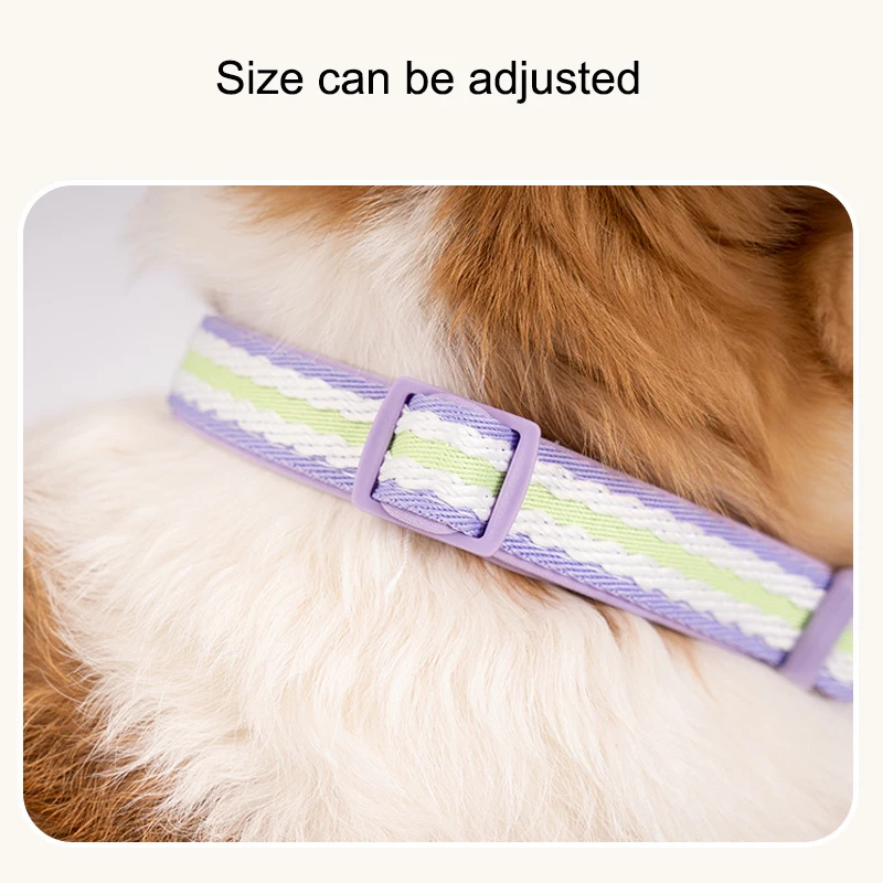 Adjustable Cotton Dog Collar With Plastic Buckle For Pets_voghion.com