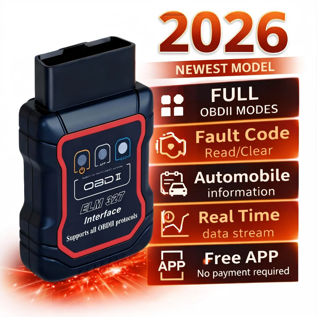 2026  New ELM327 OBD2 Scanner Bluetooth 5.0 Engine Fault Scanner Tool OBDII Code Reader Diagnostic Tool for Android/IOS