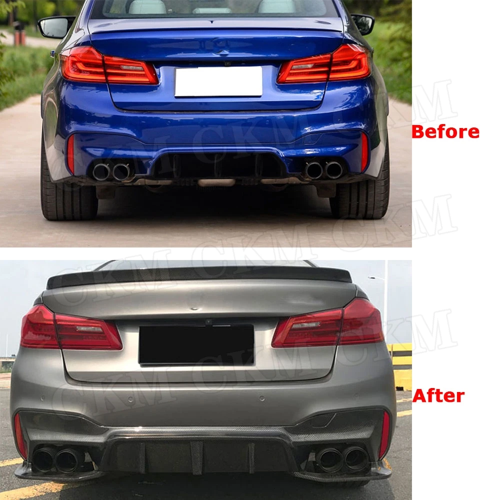 

Dry Carbon Fiber Rear Lip Diffuser Splitters Flaps For BMW 5 Series F90 M5 Sedan 4 Door 2018- 2020 Back Bumper Guard