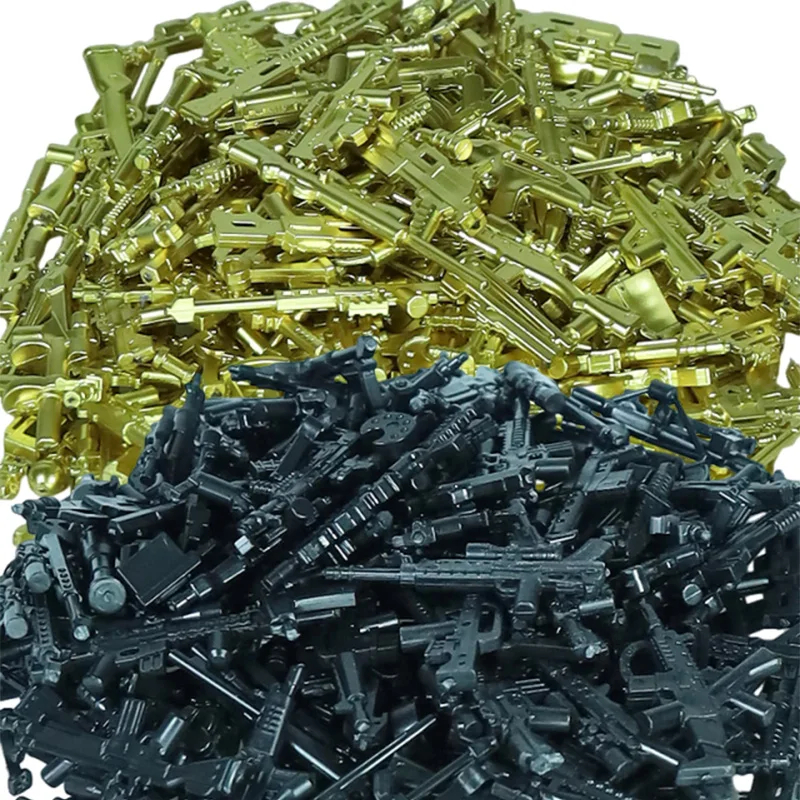 30/50/100pcs Miniature Desktop Ornament Military Building Blocks Solider Figures Weapons Equipment Accessories Simulation TMZ