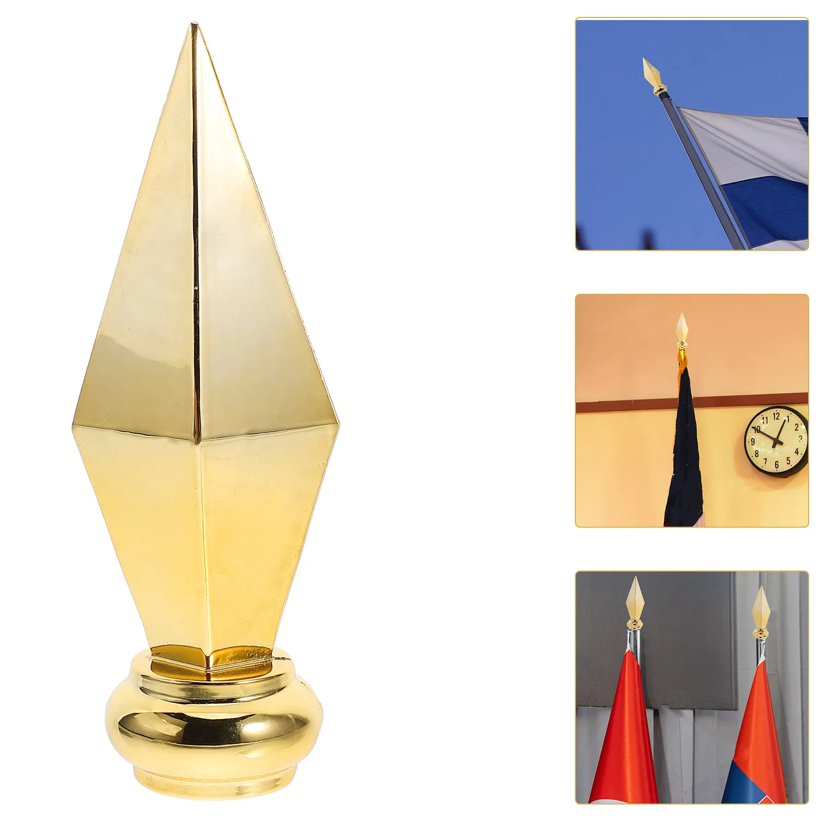 4Pcs Flagpole Head Topper Aluminum Alloy Strong Flagpole Replacement Decorative Tops for Office Meeting Room Outdoor Celebration