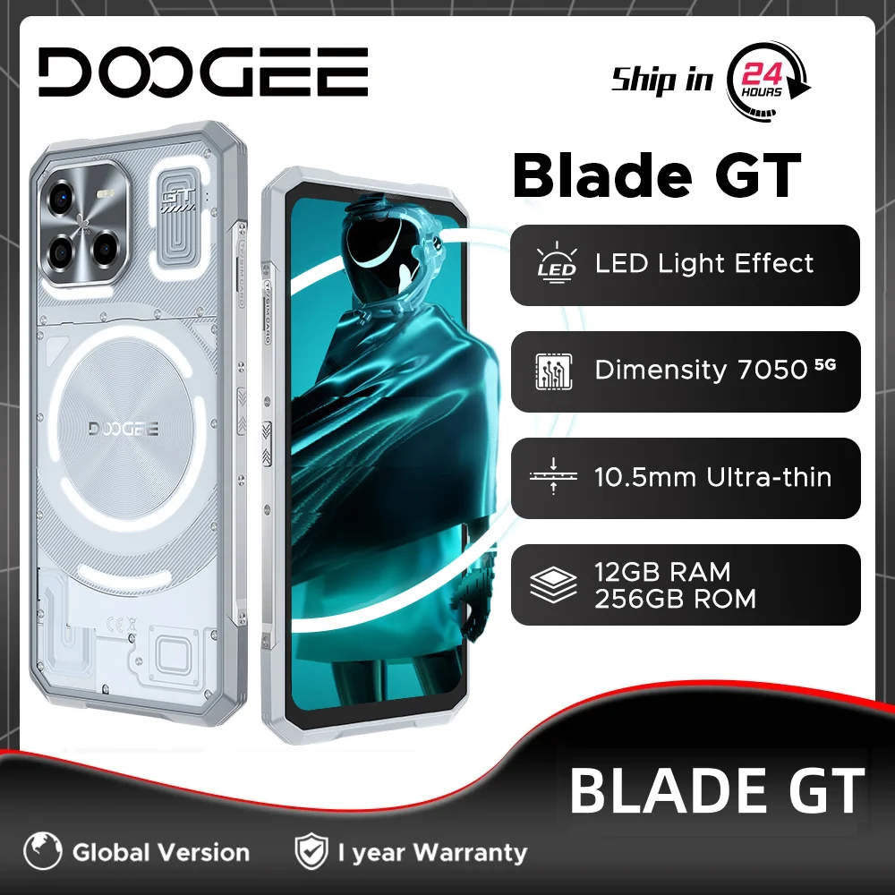 Глобальная версия DOOGEE Blade GT Прочный телефон 12 + 256 ГБ Динамический светодиодный эффект 6,72 дюйма FHD + 120 Гц Android 14