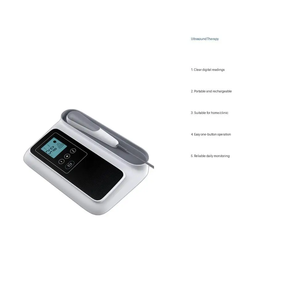 Portable Ultrasound Therapy Device, 1MHz Deep Tissue Massager, 5 Intensity Levels, 6 Timer Settings, Home Use
