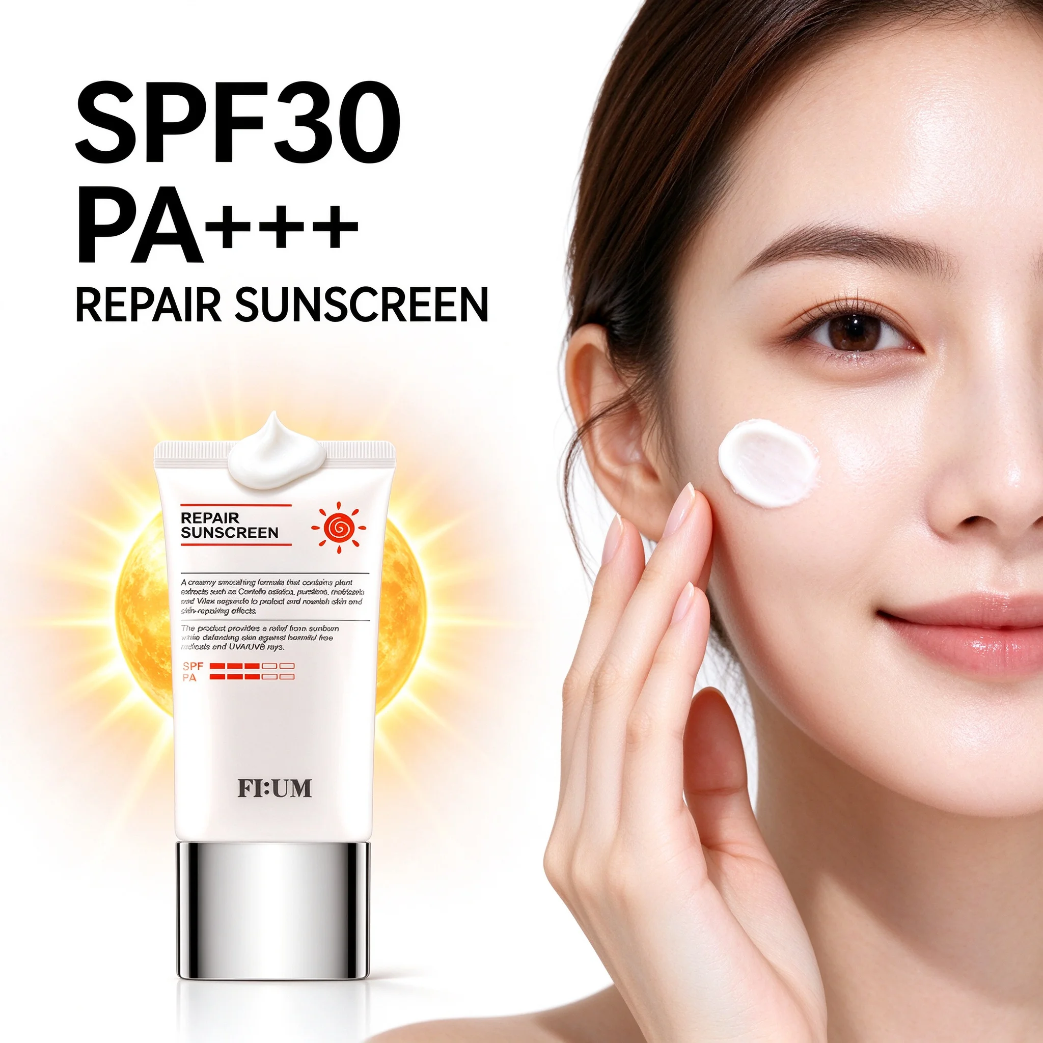 Daily SPF30 PA+++ Sunscreen Chemical Physical Filter Light Clear Finish Water Resistant Makeup Friendly for All Skin Types