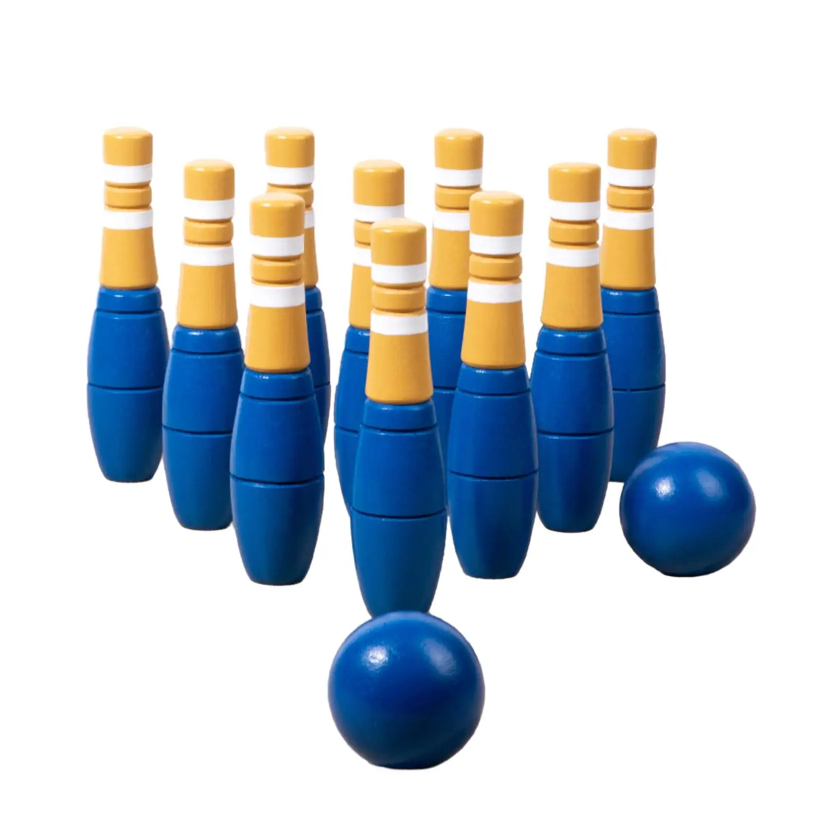 Set da Bowling in legno birilli giocattoli in legno 10 bottiglie apprendimento precoce sport all'aria aperta