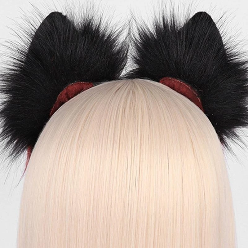 

5asd Foxes Ears and Tail Set,for Cat Ears Headband for w/ Tail Furry Tail Anime Cospl