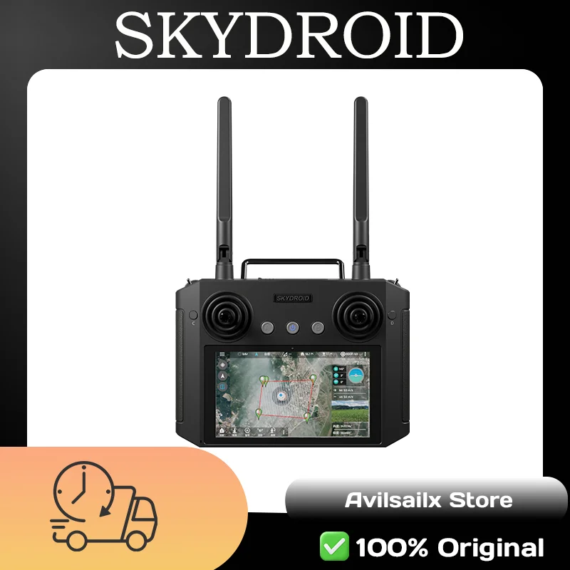 รีโมทคอนโทรลโดรน SKYDROID H12: หน้าจอ FHD 5.5 นิ้ว, ระยะ 30 กม., แบตเตอรี่ 10000mAh, เสาอากาศคู่, พอร์ต Serial และอื่นๆ - ระดับมืออาชีพ