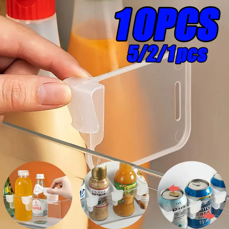 

10/5/2/1pcs Refrigerator Side Door Sorting Partition Card Buckle Kitchen Bedroom Storage Storage Sorting Box Space Division