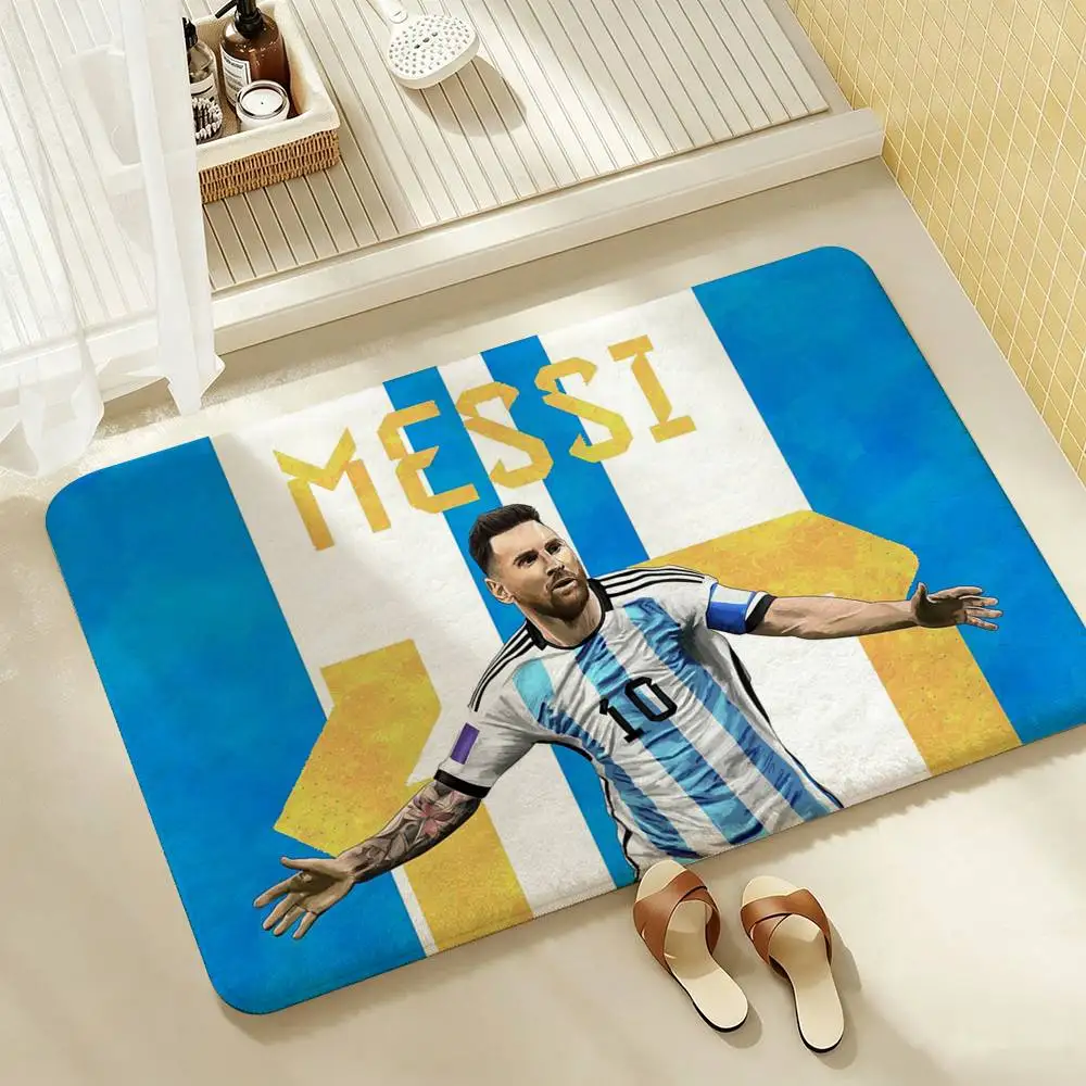 Lionel Messi-10  Shower Room Absorbent Small Floor Mat Soft Comfortable Decorative Foot Mat