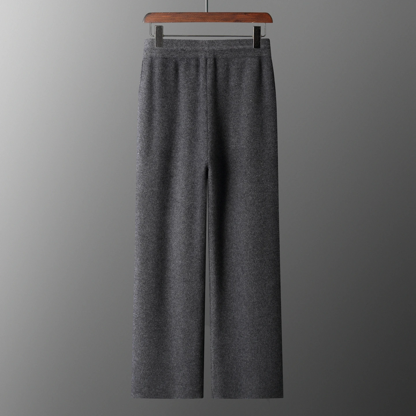 100% Merino Wool Wide Leg Pants Man's Straight Trousers Autumn Winter Casual New Fashion Soft Thick Warm Knit Cashmere Pants