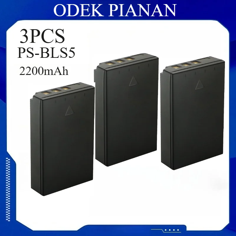 

3PCS 2200mAh PS-BLS5 BLS-5 Replacement Battery for Olympus OM-D E-M1/E-M5Genuine Li-ion Power Cell with Overcharge Protection
