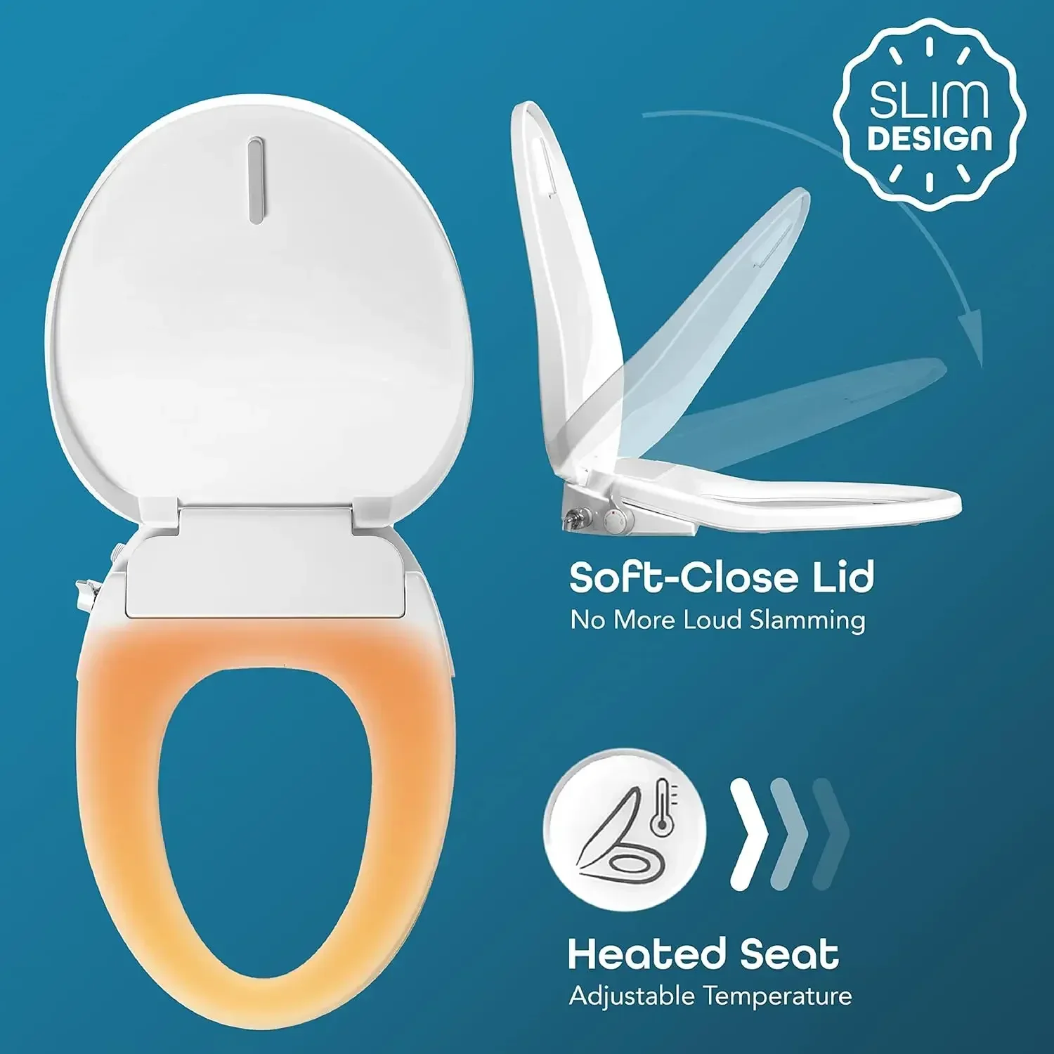 700 Series Electric Bidet Smart Toilet Seat with Side Knob Control, Instant Heated Water and Seat, Heated Toilet Seat with Bidet