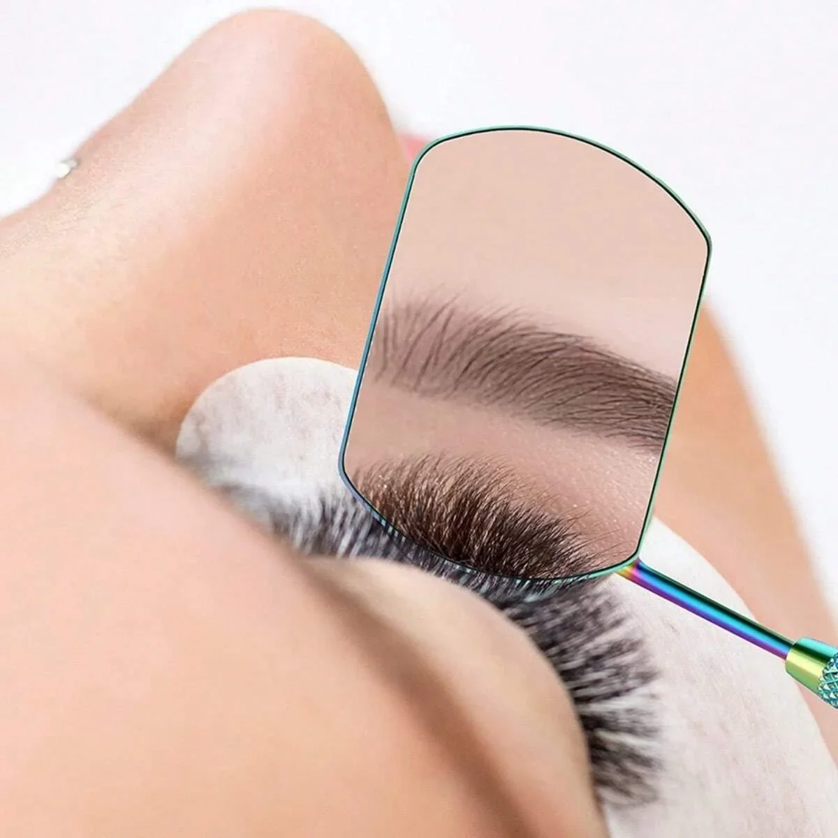 Eyelash Mirror Large Long Handle Mirror For Checking False Eyelashes Extension Beauty Makeup Tool