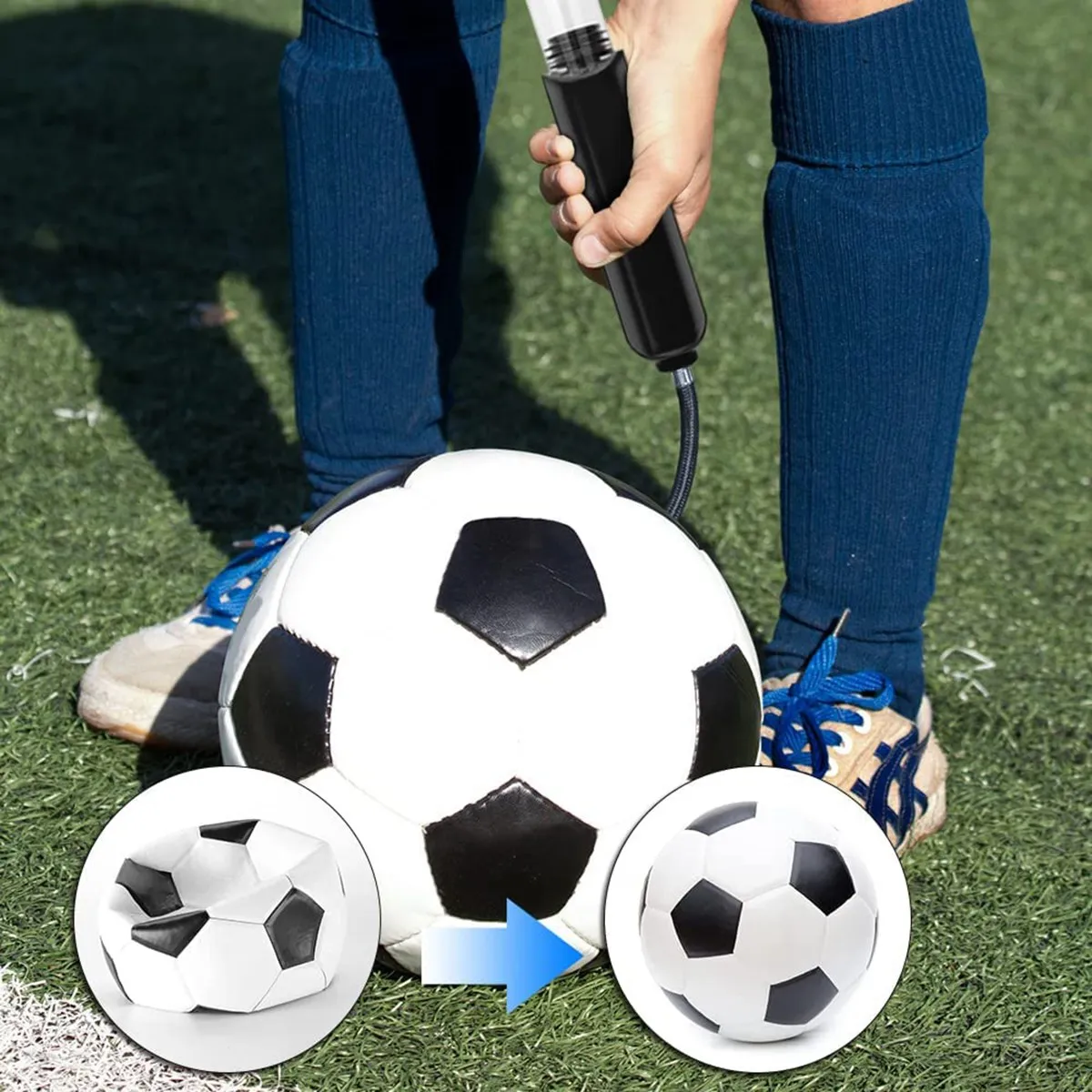YSS-Basketball Ball Pump Air Pump,For Sports Balls With 10Pcs Needles & 2Pcs Nozzles,For Soccer Volleyball Football Balloon