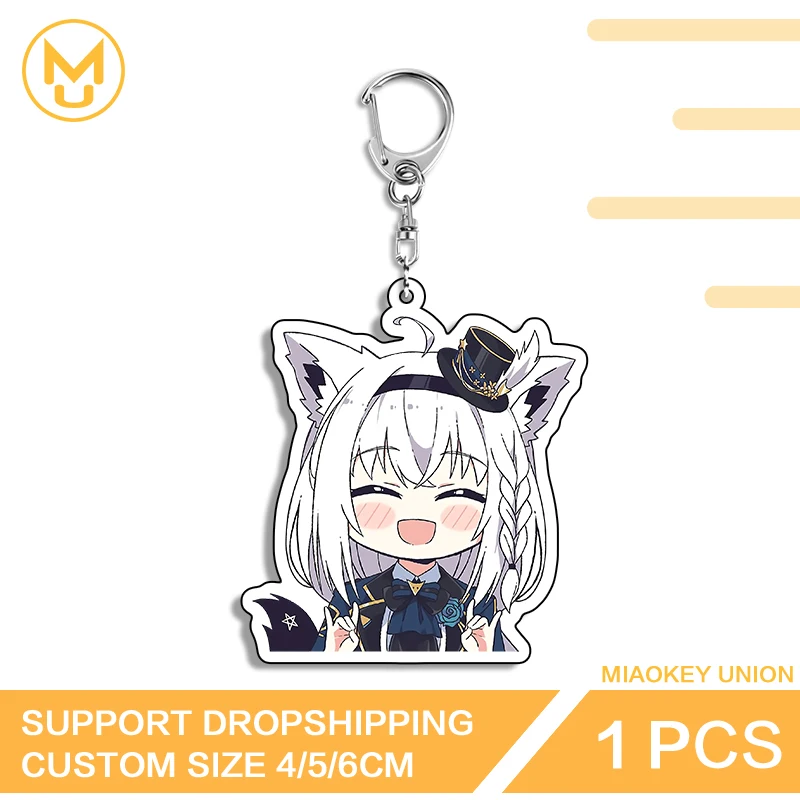 Vtuber Shirakami Fubuki Cute Acrylic Keyring Advance Guard Lightweight Sunscreen Props Cool High Quality Backpack DIY Decoration