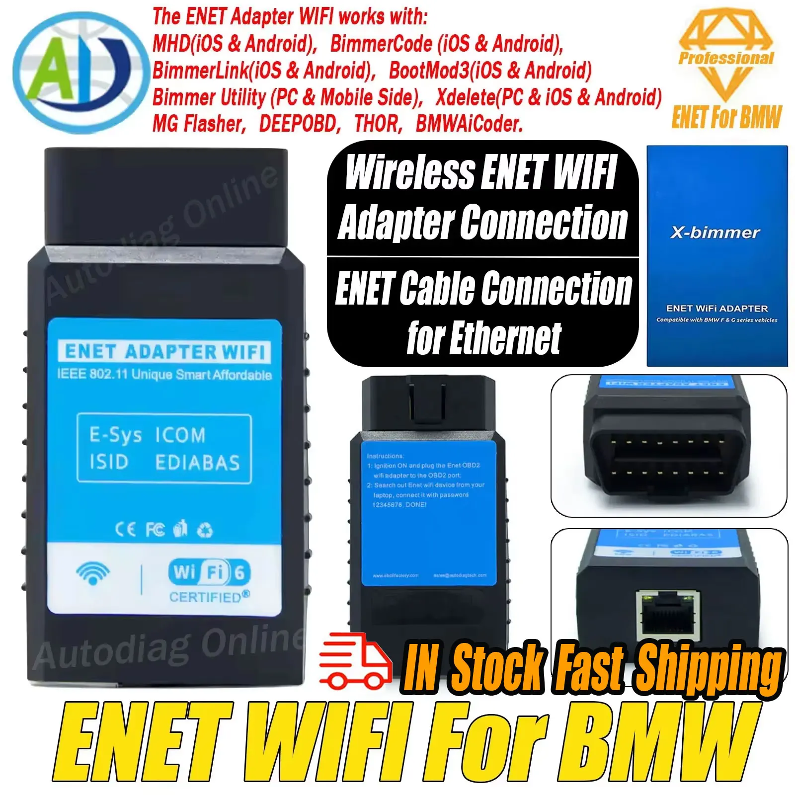 

ENET WIFI для BMW ICOM F/G серии Ethernet-кодирование Connect сканер для BimmerCode, Bootmod3, xDelete, MHD для BMW ENET WIFI-сканера
