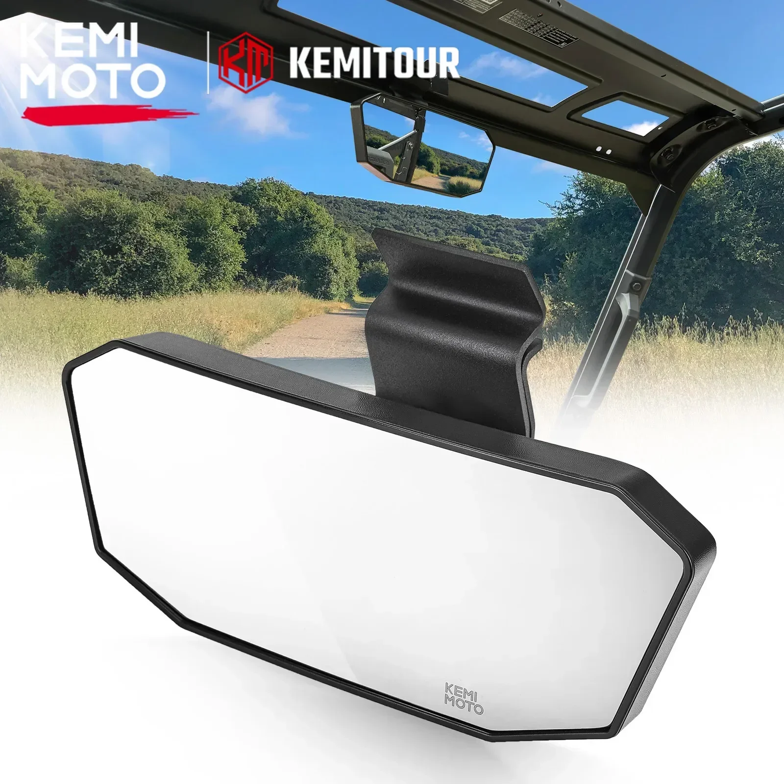 Espejo retrovisor central para Can-Am Defender HD5 HD8 HD10 Max Compatible con Polaris Ranger XP 570/900/1000 tamaño mediano 500 Crew