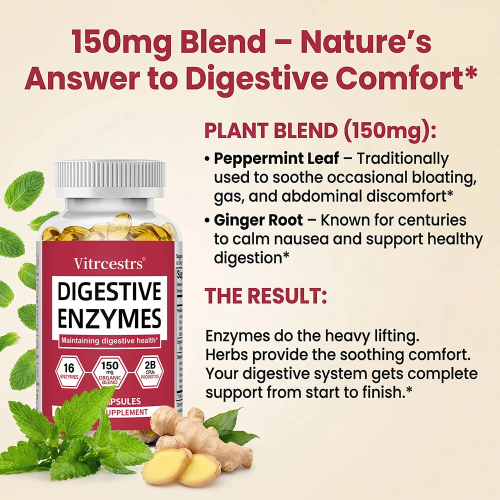 Digestive Enzymes - Gas & Bloating Relief, Promote Digestive Health, Intestinal Health, Promotes Nutrient Absorption