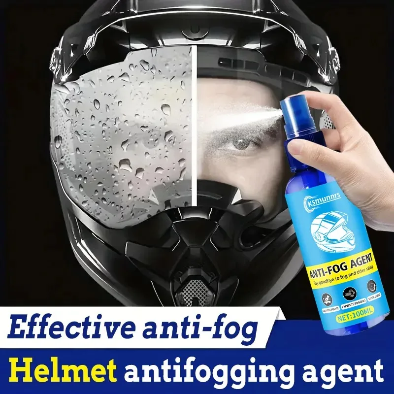 Motorcycle Helmet Anti-Fog Spray, Nano Anti-Mist Coating for Helmet Visors, Car Windshields and Mirrors, Long-Lasting Clear Visi