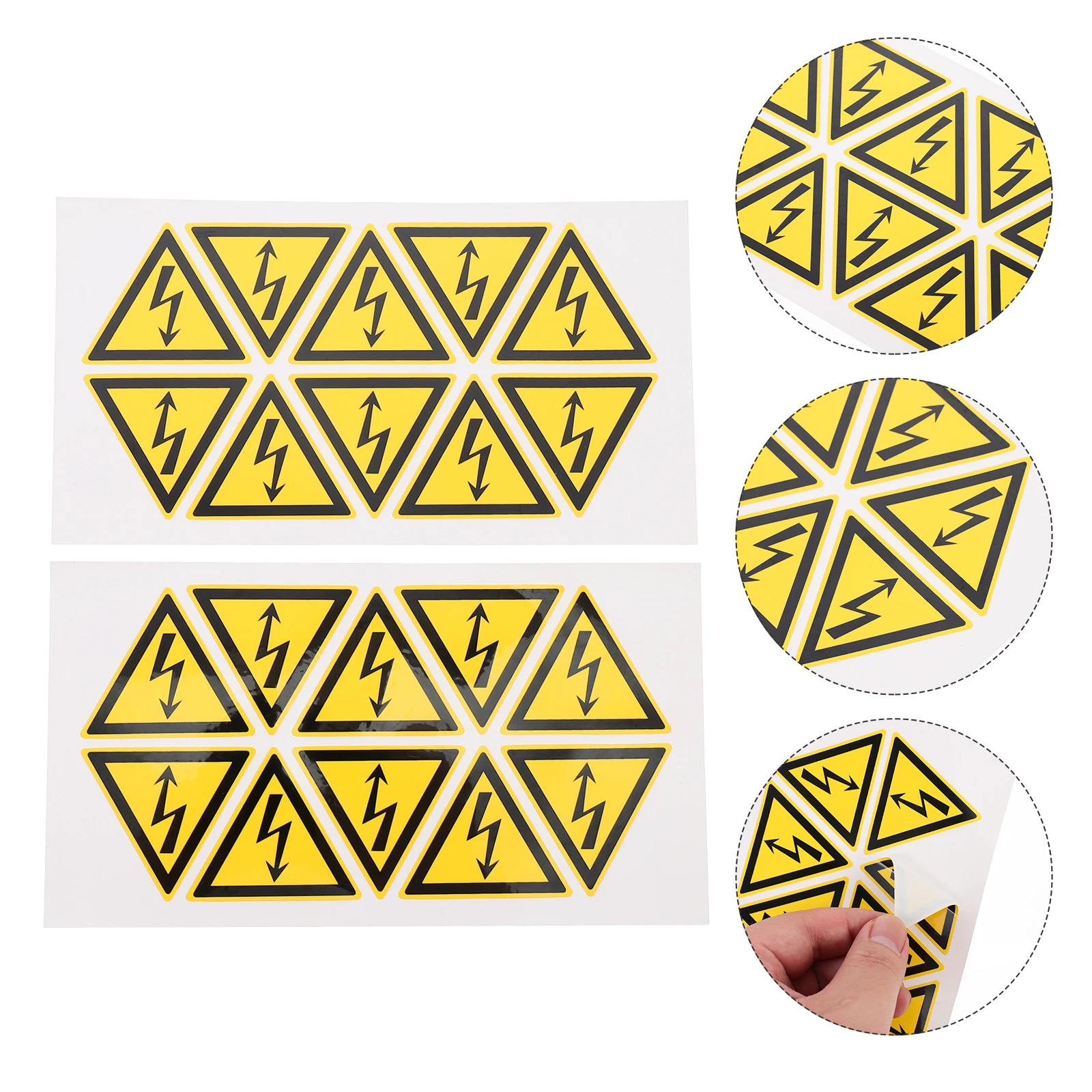 20 pcs Warning Decals Electric Box Caution Sign Pp Material Waterproof Safety Stickers Strong Adhesive Long Lasting Use